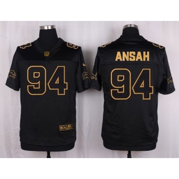 Lions #94 Ziggy Ansah Black Men's Stitched NFL Elite Pro Line Gold Collection Jersey Lions #94 Ziggy Ansah Black Men's Stitched NFL Elite Pro Line Gold Collection Jersey