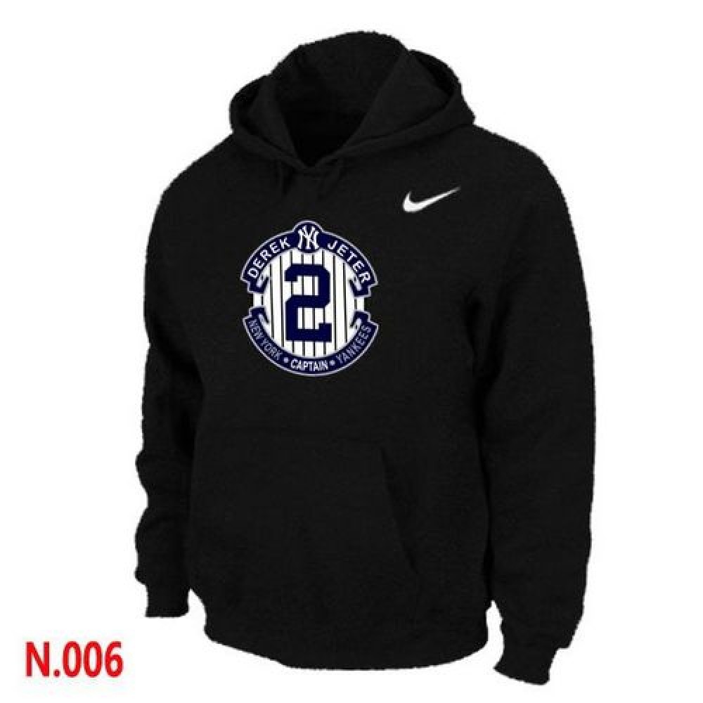 New York Yankees #2 Derek Jeter Official Final Season Commemorative Logo Pullover Hoodie Black