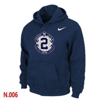 New York Yankees #2 Derek Jeter Official Final Season Commemorative Logo Pullover Hoodie Dark Blue New York Yankees #2 Derek Jeter Official Final Season Commemorative Logo Pullover Hoodie Dark Blue