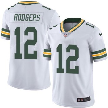 Packers #12 Aaron Rodgers White Youth Stitched NFL Limited Rush Jersey