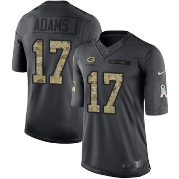 Packers #17 Davante Adams Black Men's Stitched NFL Limited 2016 Salute To Service Jersey