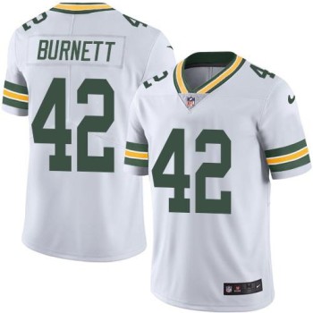 Packers #42 Morgan Burnett White Men's Stitched NFL Limited Rush Jersey Packers #42 Morgan Burnett White Men's Stitched NFL Limited Rush Jersey