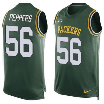 Packers #56 Julius Peppers Green Team Color Men's Stitched NFL Limited Tank Top Jersey Packers #56 Julius Peppers Green Team Color Men's Stitched NFL Limited Tank Top Jersey