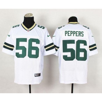 Packers #56 Julius Peppers White Men's Stitched NFL Elite Jersey Packers #56 Julius Peppers White Men's Stitched NFL Elite Jersey