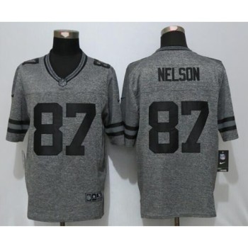 Packers #87 Jordy Nelson Gray Men's Stitched NFL Limited Gridiron Gray Jersey