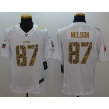 Packers #87 Jordy Nelson White Men's Stitched NFL Limited Salute to Service Jersey Packers #87 Jordy Nelson White Men's Stitched NFL Limited Salute to Service Jersey