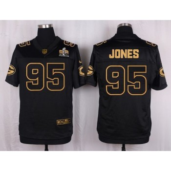 Packers #95 Datone Jones Black Men's Stitched NFL Elite Pro Line Gold Collection Jersey
