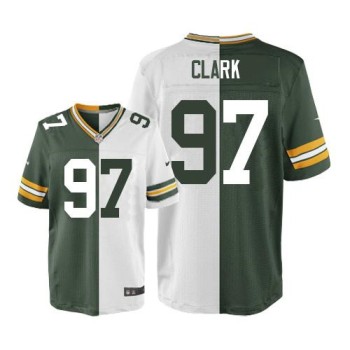 Packers #97 Kenny Clark Green/White Men's Stitched NFL Elite Split Jersey Packers #97 Kenny Clark Green/White Men's Stitched NFL Elite Split Jersey