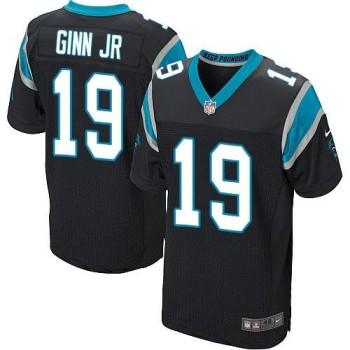 Panthers #19 Ted Ginn Jr Black Team Color Men's Stitched NFL Elite Jersey Panthers #19 Ted Ginn Jr Black Team Color Men's Stitched NFL Elite Jersey