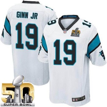 Panthers #19 Ted Ginn Jr White Super Bowl 50 Youth Stitched NFL Elite Jersey Panthers #19 Ted Ginn Jr White Super Bowl 50 Youth Stitched NFL Elite Jersey