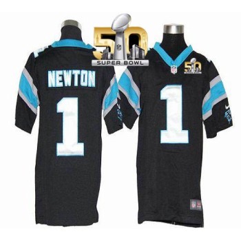 Panthers #1 Cam Newton Black Team Color Super Bowl 50 Youth Stitched NFL Elite Jersey Panthers #1 Cam Newton Black Team Color Super Bowl 50 Youth Stitched NFL Elite Jersey