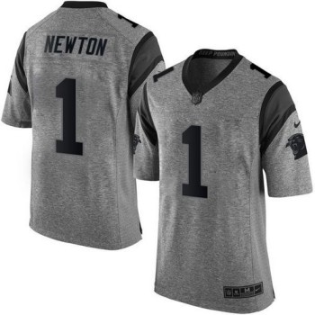 Panthers #1 Cam Newton Gray Men's Stitched NFL Limited Gridiron Gray Jersey Panthers #1 Cam Newton Gray Men's Stitched NFL Limited Gridiron Gray Jersey