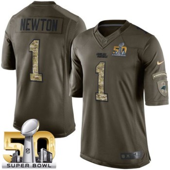 Panthers #1 Cam Newton Green Super Bowl 50 Men's Stitched NFL Limited Salute to Service Jersey Panthers #1 Cam Newton Green Super Bowl 50 Men's Stitched NFL Limited Salute to Service Jersey