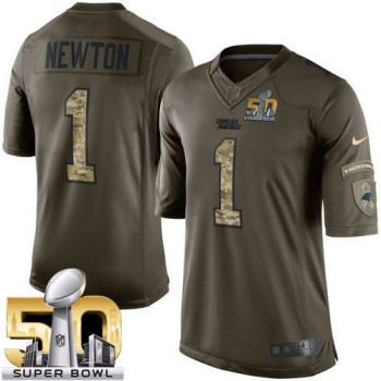 Panthers #1 Cam Newton Green Super Bowl 50 Youth Stitched NFL Limited Salute to Service Jersey Panthers #1 Cam Newton Green Super Bowl 50 Youth Stitched NFL Limited Salute to Service Jersey