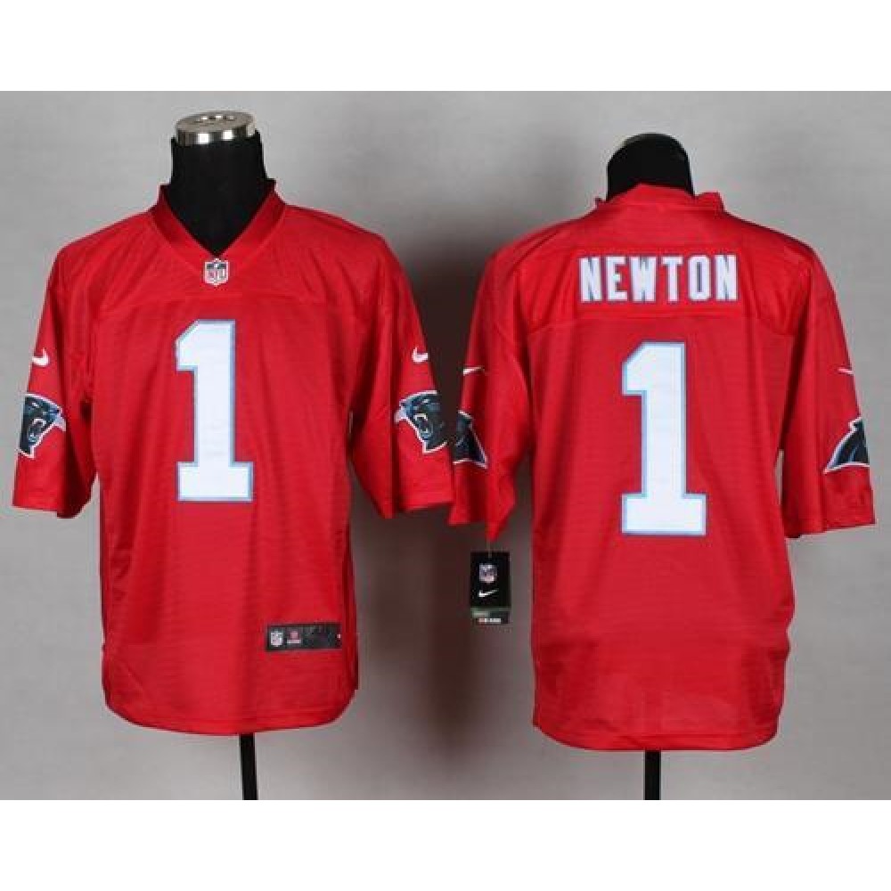 Panthers #1 Cam Newton Red Men's Stitched NFL Elite QB Practice Jersey