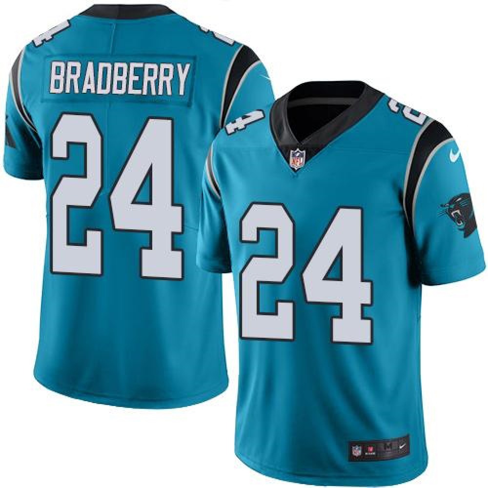 Panthers #24 James Bradberry Blue Men's Stitched NFL Limited Rush Jersey