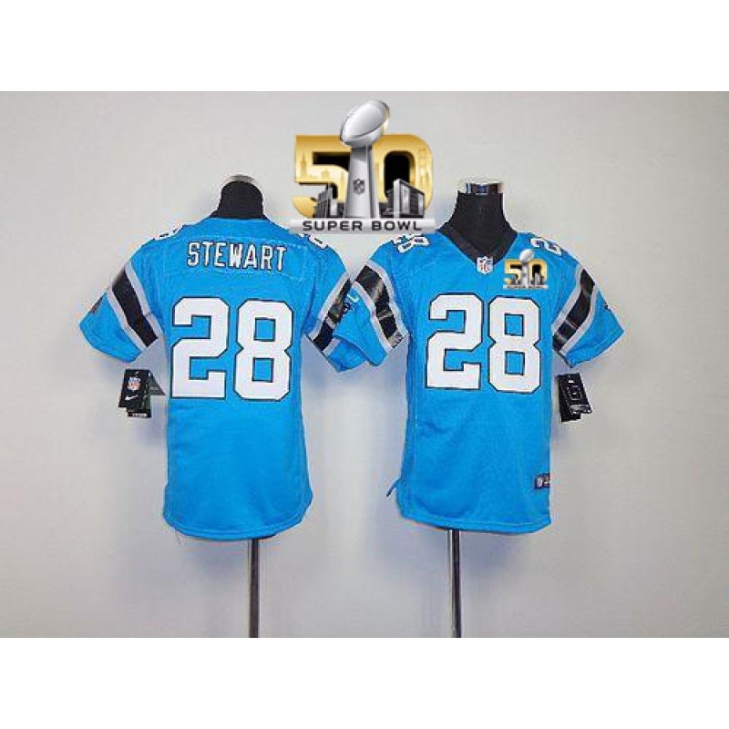 Nike Panthers #28 Jonathan Stewart Blue Alternate Super Bowl 50 Youth Stitched NFL Elite Jersey Nike Panthers #28 Jonathan Stewart Blue Alternate Super Bowl 50 Youth Stitched NFL Elite Jersey