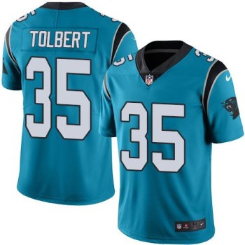 Panthers #35 Mike Tolbert Blue Men's Stitched NFL Limited Rush Jersey Panthers #35 Mike Tolbert Blue Men's Stitched NFL Limited Rush Jersey