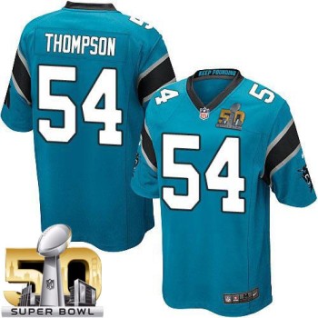 Panthers #54 Shaq Thompson Blue Alternate Super Bowl 50 Youth Stitched NFL Elite Jersey Panthers #54 Shaq Thompson Blue Alternate Super Bowl 50 Youth Stitched NFL Elite Jersey