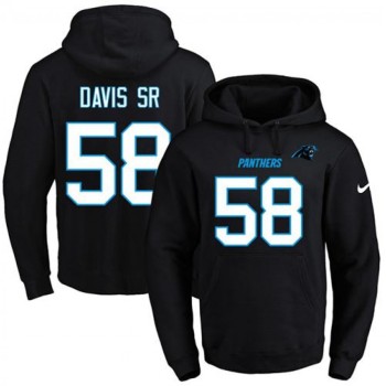 Panthers #58 Thomas Davis Sr Black Name & Number Pullover NFL Hoodie Panthers #58 Thomas Davis Sr Black Name & Number Pullover NFL Hoodie