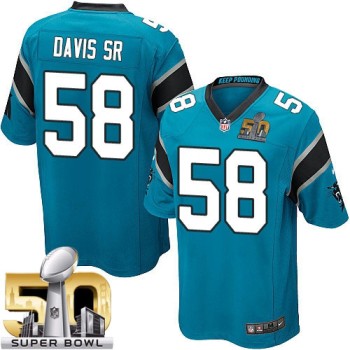 Panthers #58 Thomas Davis Sr Blue Alternate Super Bowl 50 Youth Stitched NFL Elite Jersey Panthers #58 Thomas Davis Sr Blue Alternate Super Bowl 50 Youth Stitched NFL Elite Jersey