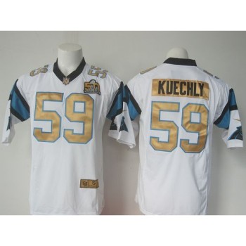 Panthers #59 Luke Kuechly White Super Bowl 50 Collection Men's Stitched NFL Elite Jersey Panthers #59 Luke Kuechly White Super Bowl 50 Collection Men's Stitched NFL Elite Jersey