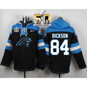 Panthers #84 Ed Dickson Black Super Bowl 50 Player Pullover NFL Hoodie Panthers #84 Ed Dickson Black Super Bowl 50 Player Pullover NFL Hoodie