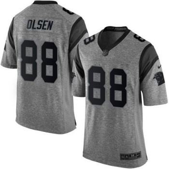 Panthers #88 Greg Olsen Gray Men's Stitched NFL Limited Gridiron Gray Jersey Panthers #88 Greg Olsen Gray Men's Stitched NFL Limited Gridiron Gray Jersey