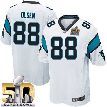 Panthers #88 Greg Olsen White Super Bowl 50 Youth Stitched NFL Elite Jersey Panthers #88 Greg Olsen White Super Bowl 50 Youth Stitched NFL Elite Jersey
