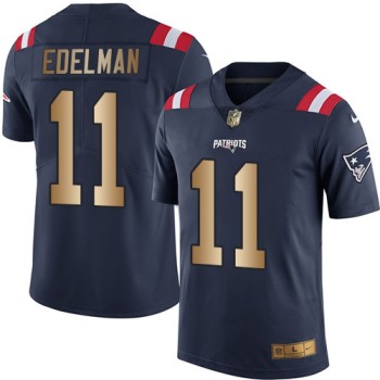 Patriots #11 Julian Edelman Navy Blue Men's Stitched NFL Limited Gold Rush Jersey Patriots #11 Julian Edelman Navy Blue Men's Stitched NFL Limited Gold Rush Jersey