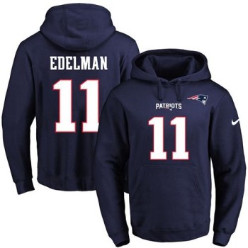 Patriots #11 Julian Edelman Navy Blue Name & Number Pullover NFL Hoodie Patriots #11 Julian Edelman Navy Blue Name & Number Pullover NFL Hoodie