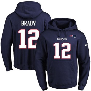 Patriots #12 Tom Brady Navy Blue Name & Number Pullover NFL Hoodie Patriots #12 Tom Brady Navy Blue Name & Number Pullover NFL Hoodie