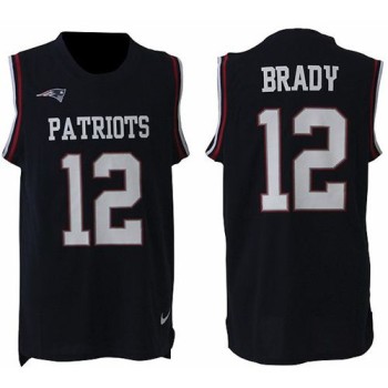Patriots #12 Tom Brady Navy Blue Team Color Men's Stitched NFL Limited Tank Top Jersey Patriots #12 Tom Brady Navy Blue Team Color Men's Stitched NFL Limited Tank Top Jersey