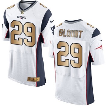 Patriots #29 LeGarrette Blount White Men's Stitched NFL New Elite Gold Jersey Patriots #29 LeGarrette Blount White Men's Stitched NFL New Elite Gold Jersey