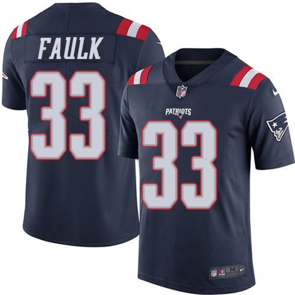 Patriots #33 Kevin Faulk Navy Blue Men's Stitched NFL Limited Rush Jersey