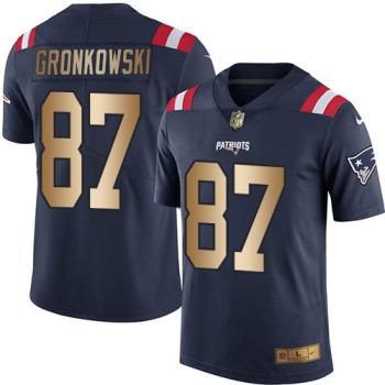 Patriots #87 Rob Gronkowski Navy Blue Men's Stitched NFL Limited Gold Rush Jersey Patriots #87 Rob Gronkowski Navy Blue Men's Stitched NFL Limited Gold Rush Jersey