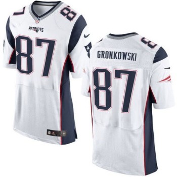 Patriots #87 Rob Gronkowski White Men's Stitched NFL New Elite Jersey Patriots #87 Rob Gronkowski White Men's Stitched NFL New Elite Jersey