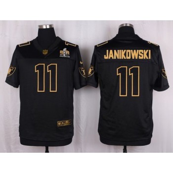Raiders #11 Sebastian Janikowski Black Men's Stitched NFL Elite Pro Line Gold Collection Jersey