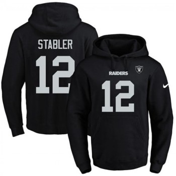 Raiders #12 Kenny Stabler Black Name & Number Pullover NFL Hoodie Raiders #12 Kenny Stabler Black Name & Number Pullover NFL Hoodie