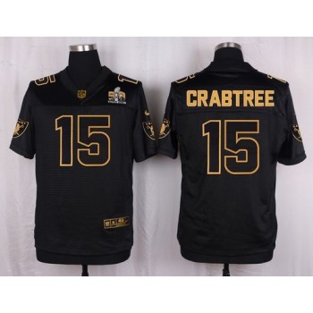 Raiders #15 Michael Crabtree Black Men's Stitched NFL Elite Pro Line Gold Collection Jersey