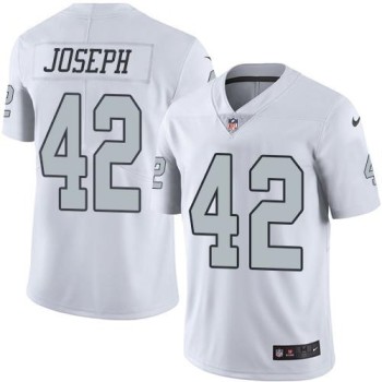 Raiders #42 Karl Joseph White Men's Stitched NFL Limited Rush Jersey Raiders #42 Karl Joseph White Men's Stitched NFL Limited Rush Jersey