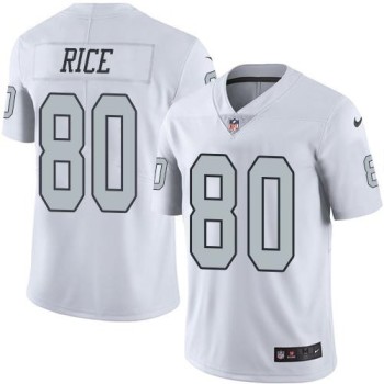 Raiders #80 Jerry Rice White Men's Stitched NFL Limited Rush Jersey Raiders #80 Jerry Rice White Men's Stitched NFL Limited Rush Jersey