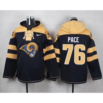 Rams #76 Orlando Pace Navy Blue Player Pullover NFL Hoodie Rams #76 Orlando Pace Navy Blue Player Pullover NFL Hoodie