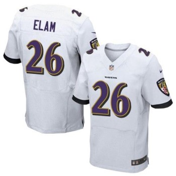 Ravens #26 Matt Elam White Men's Stitched NFL New Elite Jersey Ravens #26 Matt Elam White Men's Stitched NFL New Elite Jersey
