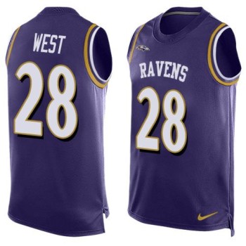 Ravens #28 Terrance West Purple Team Color Men's Stitched NFL Limited Tank Top Jersey Ravens #28 Terrance West Purple Team Color Men's Stitched NFL Limited Tank Top Jersey