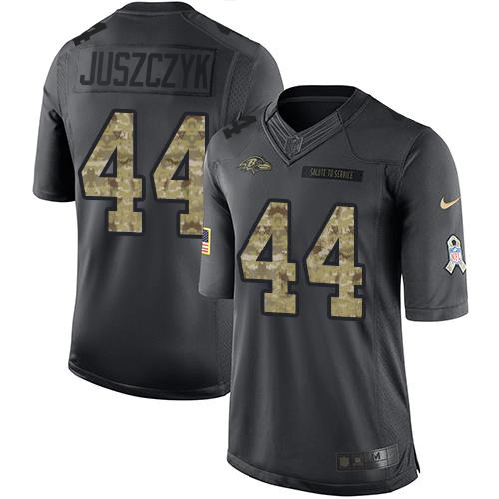 Ravens #44 Kyle Juszczyk Black Men's Stitched NFL Limited 2016 Salute to Service Jersey