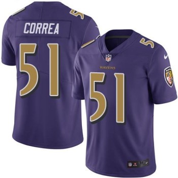 Ravens #51 Kamalei Correa Purple Men's Stitched NFL Limited Rush Jersey Ravens #51 Kamalei Correa Purple Men's Stitched NFL Limited Rush Jersey