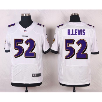 Ravens #52 Ray Lewis White Men's Stitched NFL New Elite Jersey Ravens #52 Ray Lewis White Men's Stitched NFL New Elite Jersey