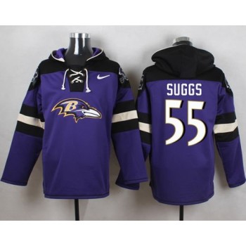Ravens #55 Terrell Suggs Purple Player Pullover NFL Hoodie Ravens #55 Terrell Suggs Purple Player Pullover NFL Hoodie
