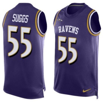 Ravens #55 Terrell Suggs Purple Team Color Men's Stitched NFL Limited Tank Top Jersey Ravens #55 Terrell Suggs Purple Team Color Men's Stitched NFL Limited Tank Top Jersey
